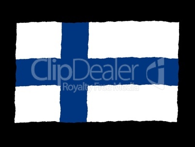 Handdrawn flag of Finland