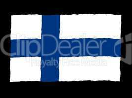 Handdrawn flag of Finland