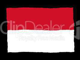 Handdrawn flag of Indonesia