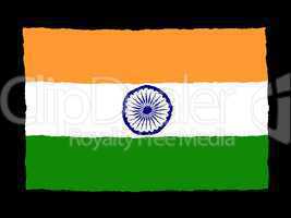 Handdrawn flag of India