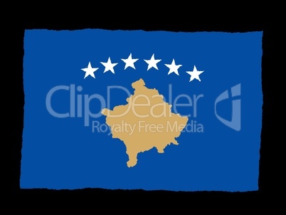 Handdrawn flag of Kosovo