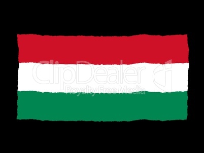 Handdrawn flag of Hungary