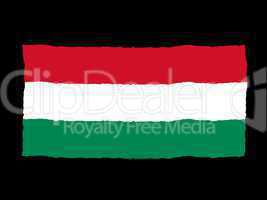 Handdrawn flag of Hungary