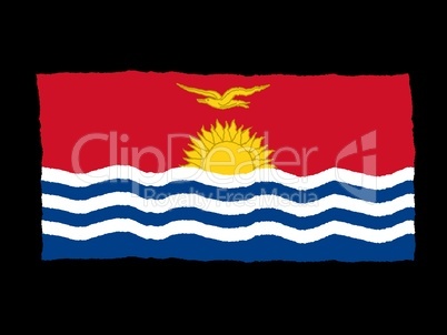 Handdrawn flag of Kiribati