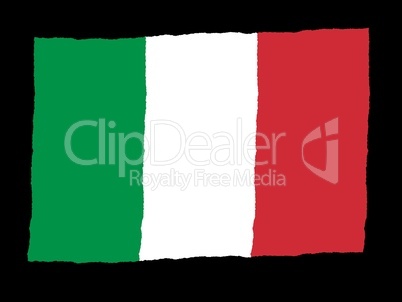 Handdrawn flag of Italy