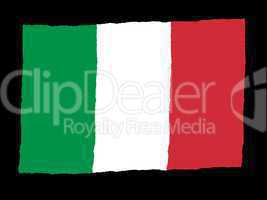 Handdrawn flag of Italy