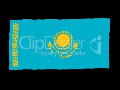 Handdrawn flag of Kazakhstan