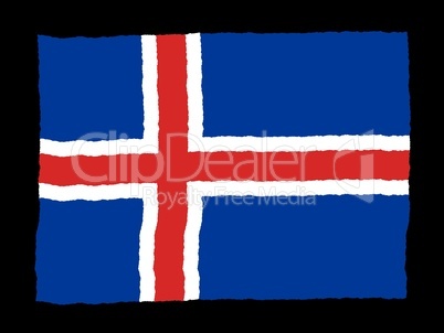 Handdrawn flag of Iceland
