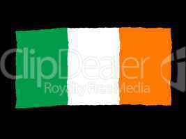 Handdrawn flag of Ireland