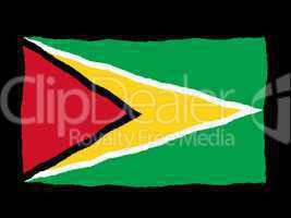 Handdrawn flag of Guyana