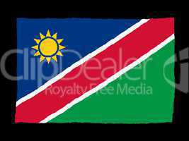 Handdrawn flag of Namibia