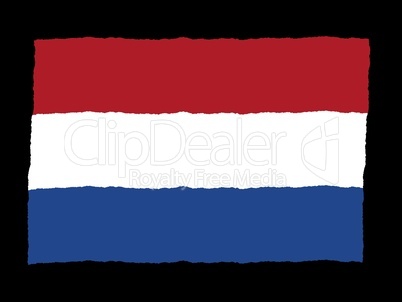 Handdrawn flag of Netherlands