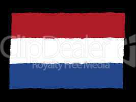 Handdrawn flag of Netherlands