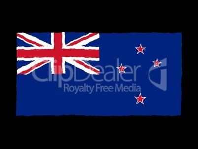 Handdrawn flag of New Zealand