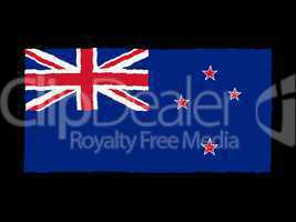 Handdrawn flag of New Zealand