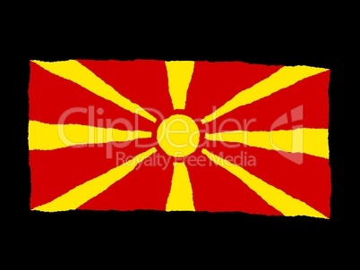 Handdrawn flag of Macedonia