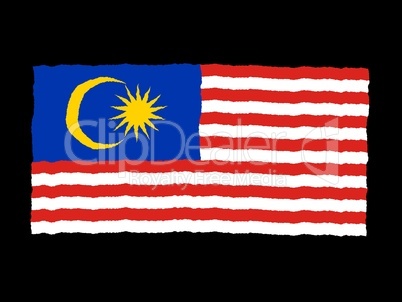 Handdrawn flag of Malaysia