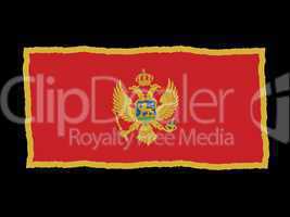 Handdrawn flag of Montenegro
