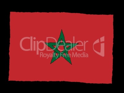 Handdrawn flag of Morocco