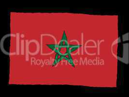 Handdrawn flag of Morocco