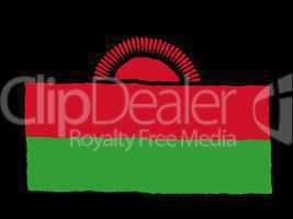 Handdrawn flag of Malawi