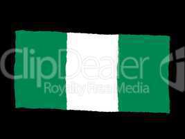 Handdrawn flag of Nigeria