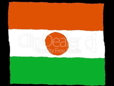Handdrawn flag of Niger