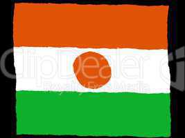 Handdrawn flag of Niger