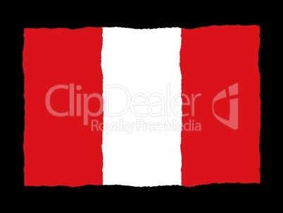 Handdrawn flag of Peru