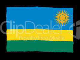 Handdrawn flag of Rwanda