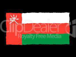 Handdrawn flag of Oman