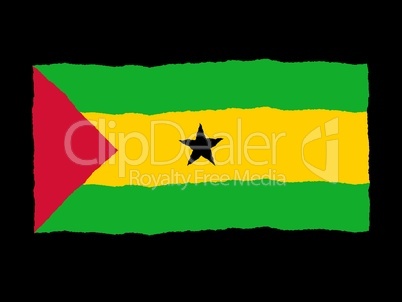 Handdrawn flag of Sao Tome and Principe