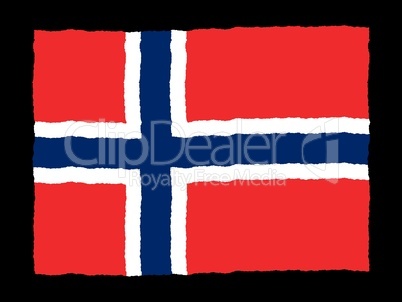 Handdrawn flag of Norway