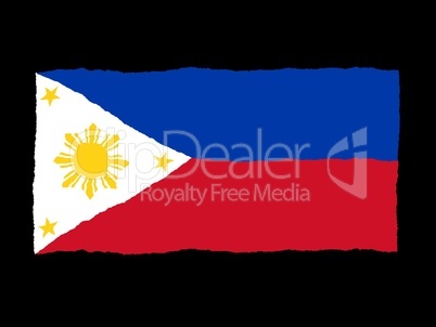 Handdrawn flag of Philippines