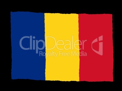 Handdrawn flag of Romania