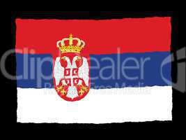 Handdrawn flag of Serbia