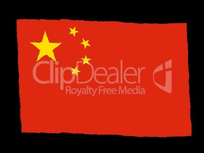 Handdrawn flag of People Republic China