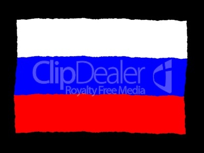 Handdrawn flag of Russia