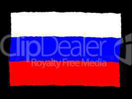 Handdrawn flag of Russia