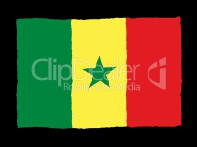 Handdrawn flag of Senegal