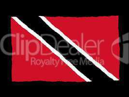 Handdrawn flag of Trinidad and Tobago