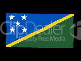 Handdrawn flag of Solomon Islands