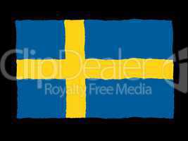 Handdrawn flag of Sweden