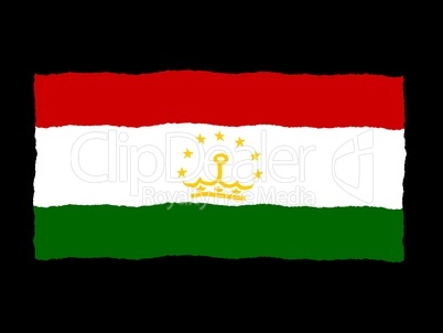 Handdrawn flag of Tajikistan