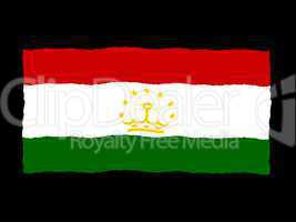 Handdrawn flag of Tajikistan