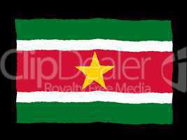 Handdrawn flag of Suriname