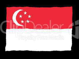 Handdrawn flag of Singapore