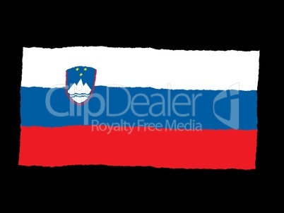 Handdrawn flag of Slovenia