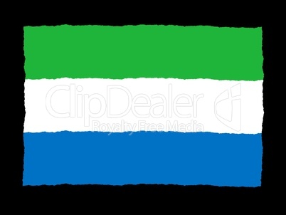 Handdrawn flag of Sierra Leone