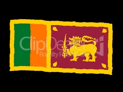 Handdrawn flag of Sri Lanka